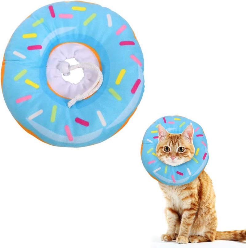 FRIUSATE Soft Cat Recovery Collar - Adjustable Donut Cone to Stop Licking, Comfortable & Lightweight for Cats & Kittens After Surgery - Image 1